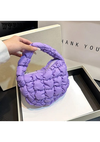 Siyah Stil 24X17X5CM Kadınlar Için Moda Kapitone Omuz Çantaları Tasarımcı Pileli Bulut Mini Çanta Famle Çok Yönlü Küçük Çanta Kadın Çapraz Çanta Tote 가방 (Yurt Dışından) fiyatları