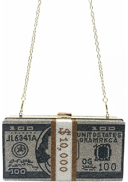 Gri Tarzı Yeni Stil Tam Elmas Küçük Kare Çanta Dolar Akşam Yemeği Çanta Seti Elmaslarla Avrupa ve Amerikan Moda Dolar Çanta Taklidi (Yurt Dışından)