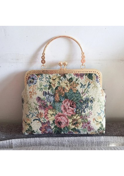 No.1 Stili Kadınlar Için Vintage Nakış Çanta Çanta ve Çanta Çiçekler Akşam Yemeği Debriyaj El Çantası Bayanlar Inci Zincir Crossbody Omuzdan Askili Çanta (Yurt Dışından)