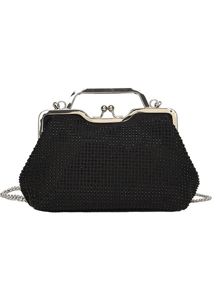Siyah Stil 15CMX24CMX9CM Ummer Famouse Çanta Zihinsel Saplı Tasarımcı Pilili Kabuk Çanta Kadınlar Için Debriyaj Çantalar Crossbody Çanta Uzun Kemer (Yurt Dışından)