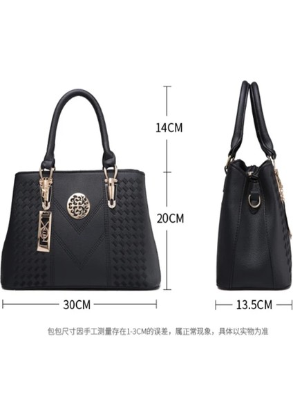 Gri Tarzı Kadın Moda Bagaj ve Çanta Çanta Omuz Bolsos Wome Newembroidery Büyük Kapasiteli Trendy Pu Siyah (Yurt Dışından) indirimleri