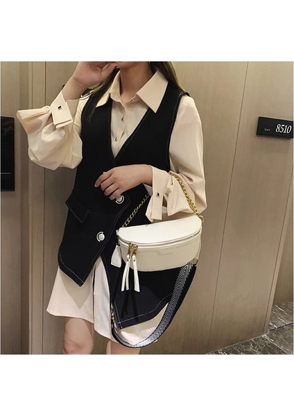Siyah Bel Çantası Tarzı Yeni Kadın Kemer Çantası Pu Deri Zincir Fanny Paketi Tasarımcı Kadın Messenger Çanta Bir Moda Vahşi Satchel Kadın Bandı Bel Çantası (Yurt Dışından) modelleri