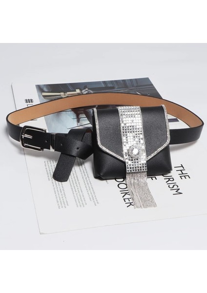 No.10 Tarzı 2019 Kadın Mini Kare Flap Fanny Paketleri Bling Rhinestone Sikke Çanta Lüks Pu Deri Ayrılabilir Artı Boyutu Bel Kemerleri ile Çanta (Yurt Dışından)