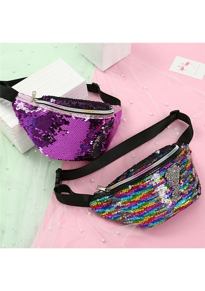 Yeşil Stil Bel Çantası Kadın Kemeri Yeni Pu Glitter Pullu Su Geçirmez Göğüs Çanta Unisex Fanny Paketi Bayanlar Bel Paketi Göbek Çantaları Çanta (Yurt Dışından) indirimleri