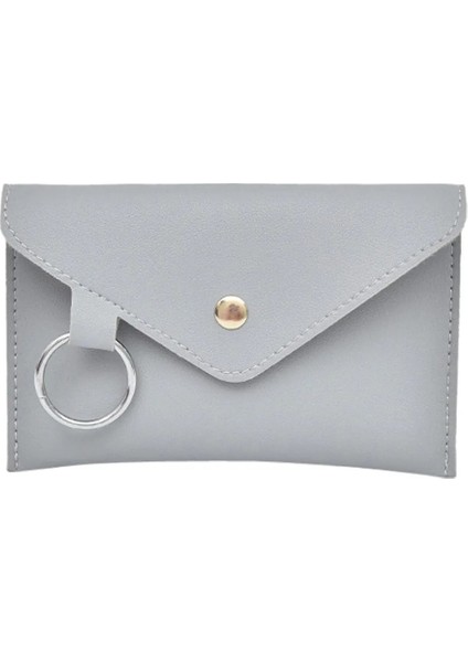 Gri Stil 2022 Yeni Moda Kadın Omuz Crossbody Çanta Saf Renk Yüzük Pu Messenger Göğüs Bel Çantası Bayan Kemer Çantası Deri Bel Çantası (Yurt Dışından)