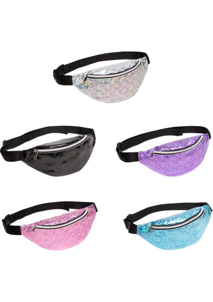 Gümüş Tarzı Moda Lazer Bel Çantası Kadın Pu Deri Spor Rahat Göğüs Telefon Kılıfı Fermuar Kadın Kız Streetwear Crossbody Paketi (Yurt Dışından) indirimleri