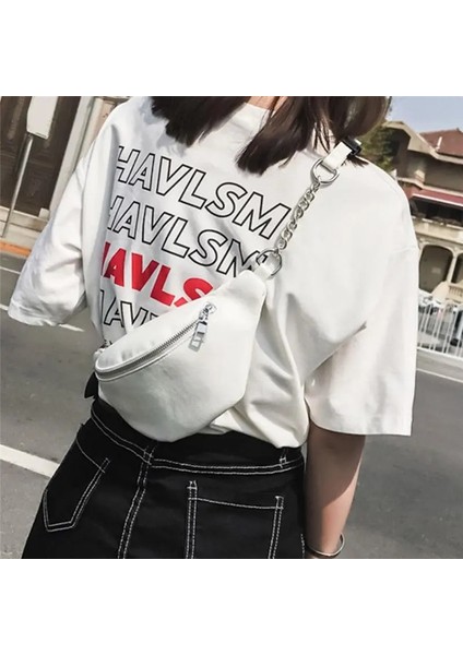 Beyaz Stil Yeni Moda Göğüs Çantası Kadın Bel Çantası Fanny Paketi Seyahat Bel Çantaları Para Kemeri Pu Deri Kılıf Tatil (Yurt Dışından) modelleri