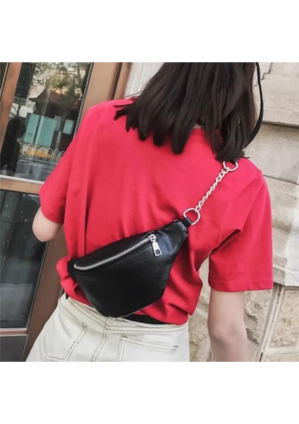 Beyaz Stil Yeni Moda Göğüs Çantası Kadın Bel Çantası Fanny Paketi Seyahat Bel Çantaları Para Kemeri Pu Deri Kılıf Tatil (Yurt Dışından) fırsatları