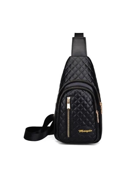 Siyah Stil Kadın Ekose Göğüs Çantası Kore Çapraz Vücut Sling Göğüs Paketi Bayanlar Rahat Seyahat Crossbody Messenger Çanta Kadın Omuz Çantası Pembe (Yurt Dışından)