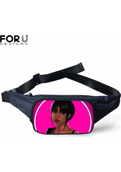P4841Z Stili Forudesigns Bel Paketleri Kadınlar Siyah Sanat Afrika Kızları Bel Çantaları Kadınlar Için Özelleştirilmiş Fanny Paketi Göğüs Telefon Kılıfı Bayan Kemeri (Yurt Dışından) fiyatları