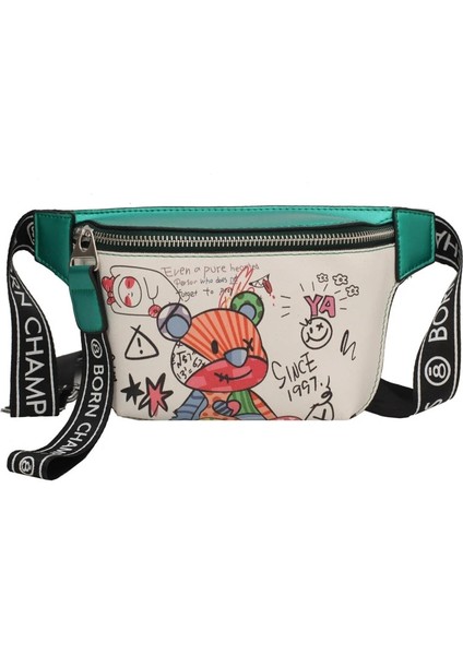 Yeşil Bel Çantası Tarzı Womeute Ayı Desen Deri Omuz Göğüs Çanta Seyahat Kadınlar Için Rahat Bel Çantaları Fanny Paketi Kemer Çantalar Kadın Bolsos (Yurt Dışından)