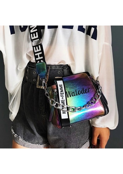 Siyah Stil Kadın Mektup Omuz Çantası Flaş Sıcak Satış Ins Kadın Çanta Tatil Lady Için Pu Messenger Çanta Nefis Crossbody Kova (Yurt Dışından) fiyatları