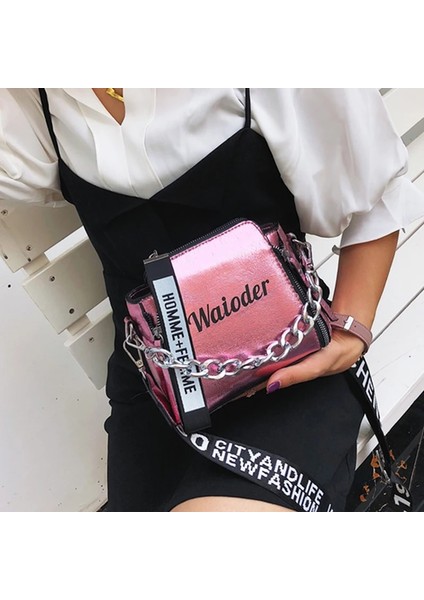 Siyah Stil Kadın Mektup Omuz Çantası Flaş Sıcak Satış Ins Kadın Çanta Tatil Lady Için Pu Messenger Çanta Nefis Crossbody Kova (Yurt Dışından) modelleri
