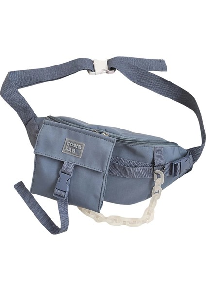 Mavi Bel Çantası Tarzı Sokak Trendi Bel Çantası Telefon Paketi Tatlı Kızlar Bel Çantası Rahat Naylon Omuz Crossbody Çanta Göğüs Paketi Hip Hop Kadın Kemer Çantası (Yurt Dışından)