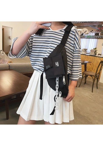 Mavi Bel Çantası Tarzı Sokak Trendi Bel Çantası Telefon Paketi Tatlı Kızlar Bel Çantası Rahat Naylon Omuz Crossbody Çanta Göğüs Paketi Hip Hop Kadın Kemer Çantası (Yurt Dışından) modelleri