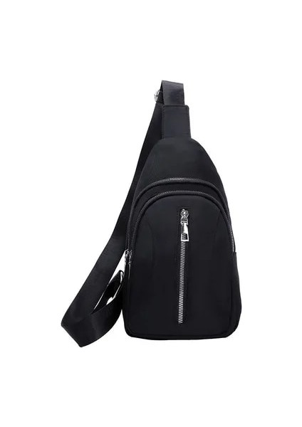 Siyah Stil Askı Ayarlanabilir Kadın Naylon Sling Omuz Çantaları Açık Spor Crossbody Messenger Çanta Kadınlar Için Sokak Göğüs Paketi (Yurt Dışından)