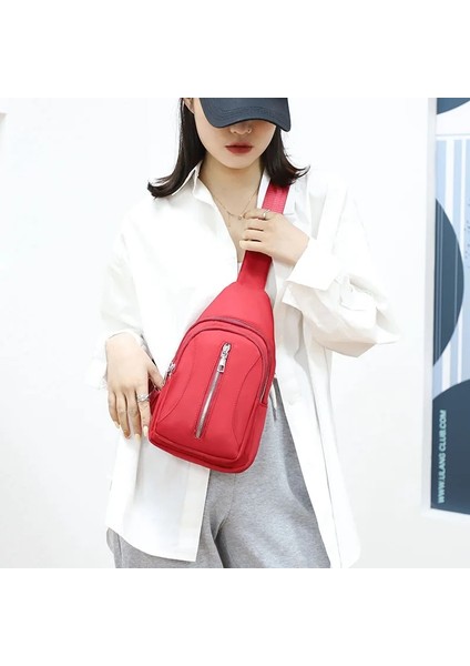 Siyah Stil Askı Ayarlanabilir Kadın Naylon Sling Omuz Çantaları Açık Spor Crossbody Messenger Çanta Kadınlar Için Sokak Göğüs Paketi (Yurt Dışından) indirimleri