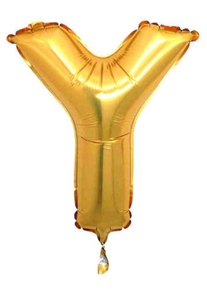 Y Harf Altın Folyo Balon 34 Inc 80 cm