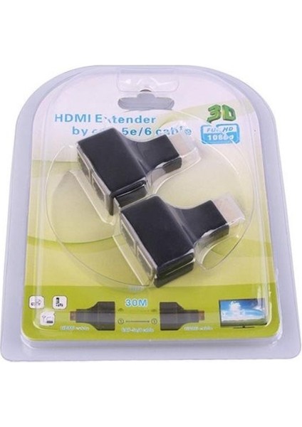 HDMI Extender Çevirici Cat 5e/6 Ethernet Kablo ile 30M Hdmı 1080P