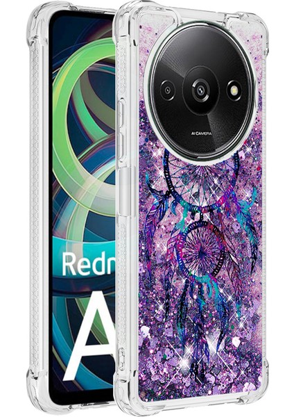 Xiaomi Redmi A3 Kılıf Için Glitter Bling Akan Tpu Desenli Telefon Kapağı-Rüzgar Çanları (Yurt Dışından)