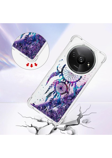 Xiaomi Redmi A3 Kılıf Için Glitter Bling Akan Tpu Desenli Telefon Kapağı-Rüzgar Çanları (Yurt Dışından) modelleri