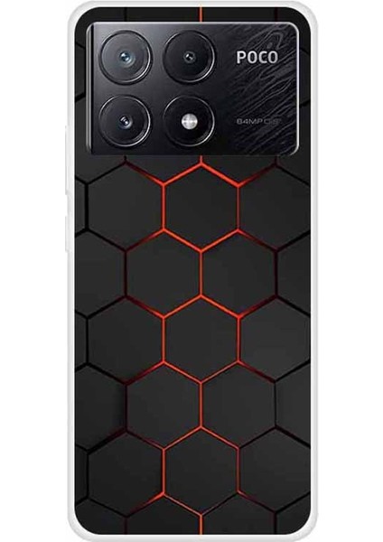 Xiaomi Poco X6 Pro 5g Kılıf Tpu Estetik Desenli Telefon Kapağı-Kırmızı Petek (Yurt Dışından)