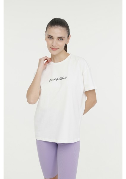 WL HESTIA 11MDK403 4FX Ekru Kadın Kısa Kol T-Shirt