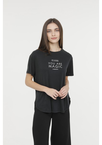 Wl Larına 11Ck2230 4Fx Siyah Kadın Kısa Kol T-Shirt indirimleri