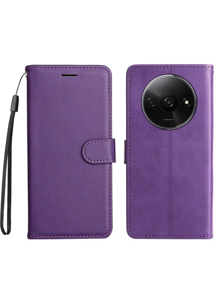 Xiaomi Redmi Için A3 Kılıf Düz Renk Standı Flip Telefon Kapağı-Mor (Yurt Dışından)