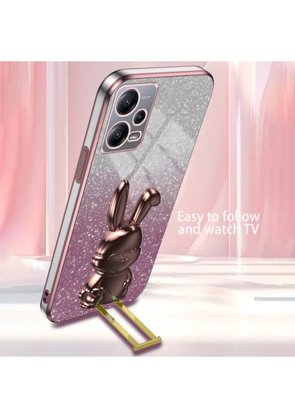 Xiaomi Redmi Için Not 12 5g (Küresel) Telefon Kılıfı Sevimli Tavşan Çekilebilir Kickstand Darbeye Dayanıklı Pc + Tpu Kapak-Pembe (Yurt Dışından) modelleri