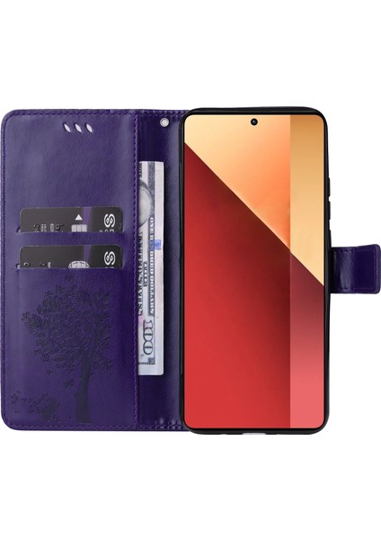 Xiaomi Poco M6 Pro 4g Kılıf Kedi Ağacı Desenli Cüzdan Kapak-Koyu Mor (Yurt Dışından) fiyatları