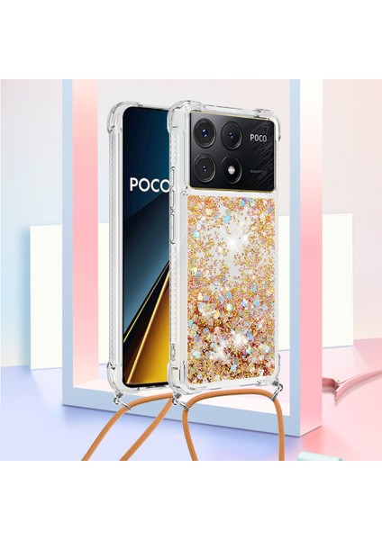 Xiaomi Poco X6 Pro 5g Kılıf Anti-Dop Telefon Tpu Kapak-Altın/kalpler Için (Yurt Dışından)