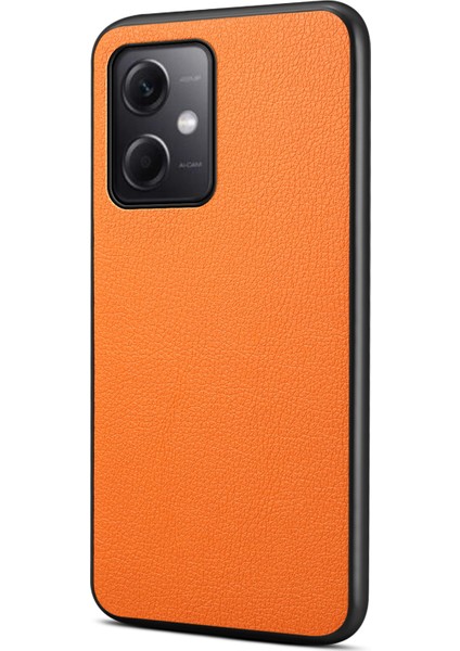 Xiaomi Redmi Note 12 5g (Çin)/(Hindistan)/(Global) Kılıf Deri+Pc+Tpu Telefon Kapağı-Turuncu (Yurt Dışından)