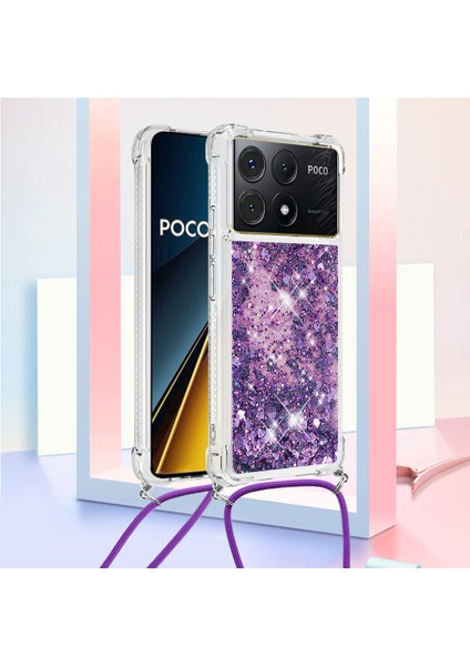 Xiaomi Poco X6 Pro 5g Kılıf Anti-Dop Telefon Tpu Kapak-Koyu Mor/kalpler Için (Yurt Dışından)