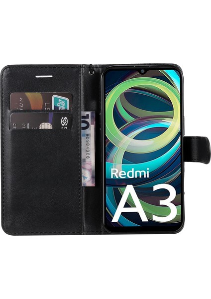 Xiaomi Redmi Için A3 Kılıf Düz Renk Standı Flip Telefon Kapağı-Siyah (Yurt Dışından) fiyatları