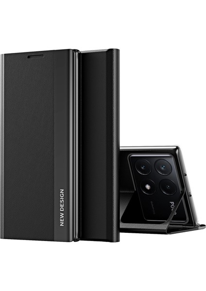 Xiaomi Poco X6 Pro 5g Kılıf Galvanik Katlanabilir Stand Telefon Kapağı-Siyah Için (Yurt Dışından)