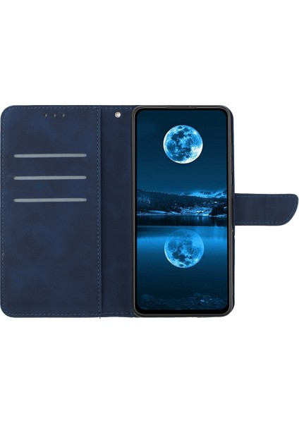 Xiaomi Redmi Için A3 Cüzdan Telefon Kılıfı Pu Deri Folyo Kapak Çevirin-Mavi (Yurt Dışından) modelleri