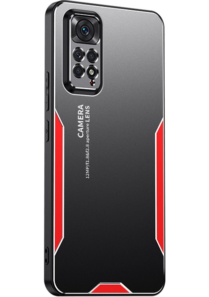 Xiaomi Redmi Note 11 Pro Kılıf Alüminyum Alaşımlı+Tpu+Pc Hava Yastığı Korumalı Telefon Kapağı-Kırmızı (Yurt Dışından)