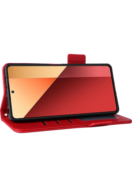 Xiaomi Poco M6 Pro 4g Kılıf Cüzdan Koruyucu Folyo Kapak-Kırmızı (Yurt Dışından) modelleri