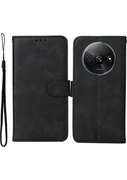 Xiaomi Redmi Için A3 Kılıf Manyetik Toka Deri Flip Cüzdan Telefon Kapağı-Siyah (Yurt Dışından)