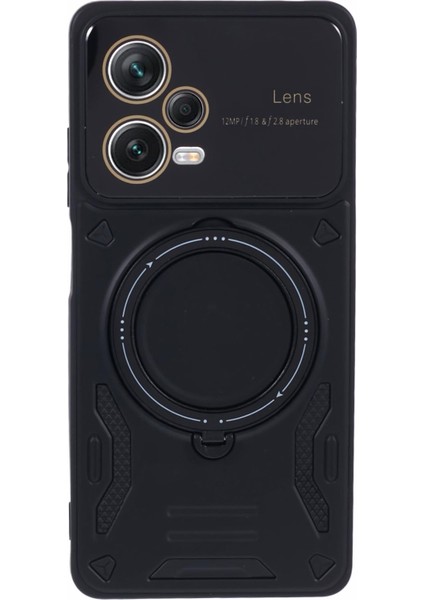 Xiaomi Redmi Note 12 Pro+ 5g Kılıf Pc+Tpu Kickstand Telefon Kılıfı Magsafe-Black ile Uyumlu (Yurt Dışından)