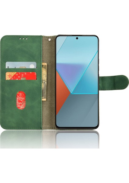 Xiaomi Poco X6 5g Cüzdan Kılıfı Için Ten Dokunuşlu Doku Deri Telefon Kapağı-Yeşil (Yurt Dışından) fiyatları