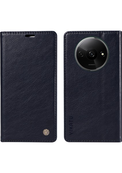 Xiaomi Redmi A3 Kılıf Folio Pu Deri Manyetik Emme Telefon Kapağı-Lacivert (Yurt Dışından)
