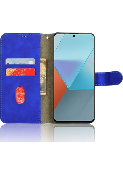 Xiaomi Poco X6 5g Cüzdan Kılıfı Için Cilt Dokunuşlu Deri Telefon Kapağı-Mavi (Yurt Dışından) fiyatları