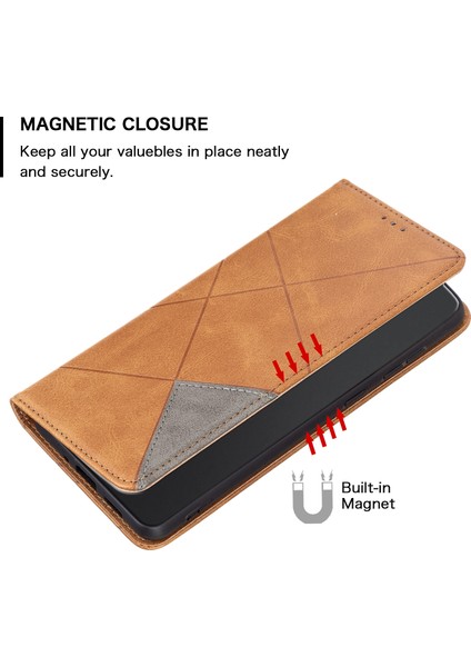 Xiaomi Poco X6 5g Pu Deri Kılıf Standı Manyetik Kapatma Flip Telefon Kapağı-Sarı (Yurt Dışından) modelleri