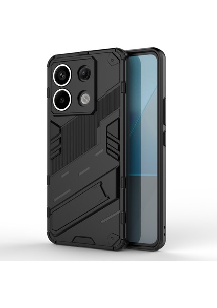 Xiaomi Poco X6 5g Kickstand Kılıf Tpu + Pc Telefon Arka Kapak-Siyah (Yurt Dışından)