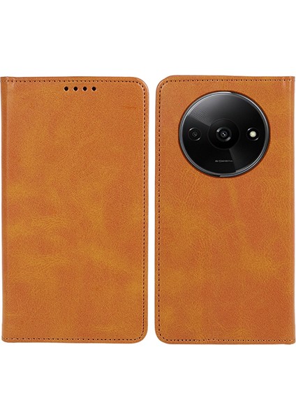 Xiaomi Redmi Için A3 Deri Telefon Kılıfı Buzağı Dokusu Cüzdan Kapak Manyetik Otomatik Emilmiş-Haki (Yurt Dışından)