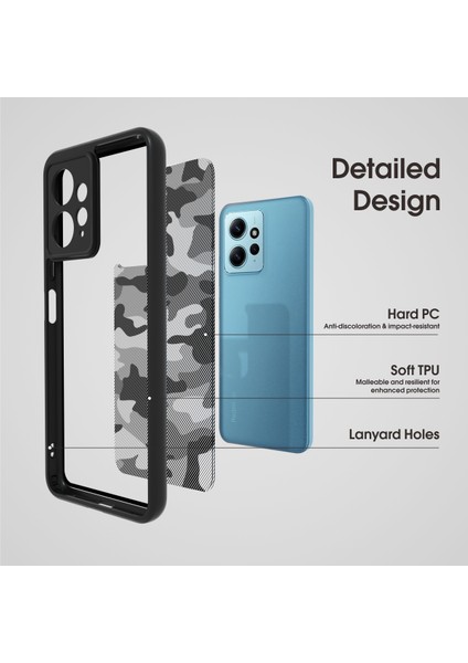 Xiaomi Redmi Için Not 12 4g Kılıfları Tpu+Pc Kabuk Çizilmez Cep Telefonu Kapağı-Sanatsal Kamuflaj (Yurt Dışından) fiyatları