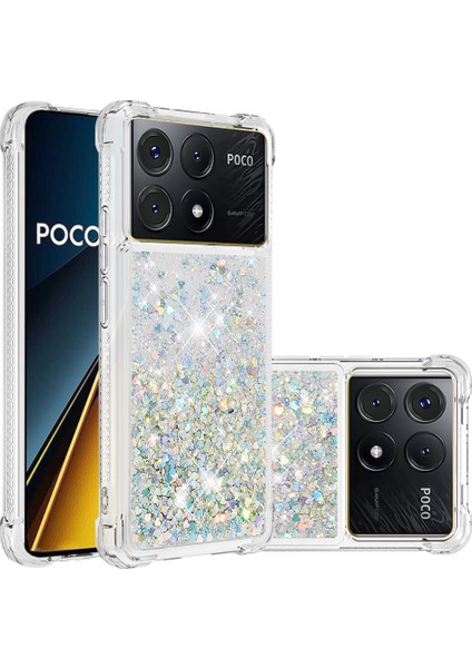 Xiaomi Poco X6 Pro 5g Tpu Kılıf Quicksand Telefon Arka Kapak-Gümüş/kalpler Için (Yurt Dışından) fiyatları