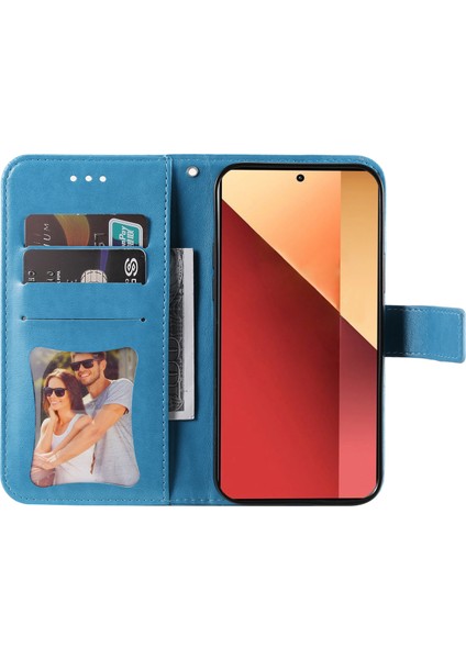 Xiaomi Poco M6 Pro 4g Kapak Pu Deri Flip Standlı Telefon Kılıfı-Mavi Için (Yurt Dışından) fiyatları